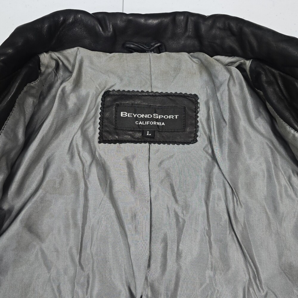 Worn Vintage 90s Beyond Sport California Lamb Leather Jacket Women L Button Up - Picture 6 of 16